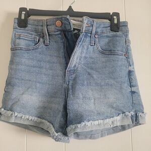 High-rise Light Blue Jean Shorts